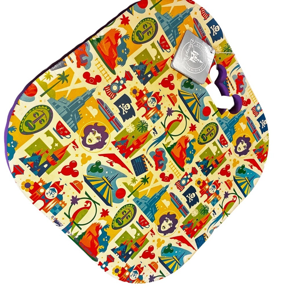 Disney Parks Parade Seat Cushion Retro Attractions Print Portable Pad NWT